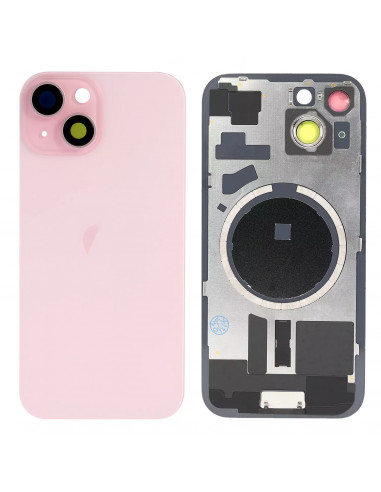 Tapa Trasera iPhone 15 (Rosa) (Lente Cristal de Zafiro) (OEM)